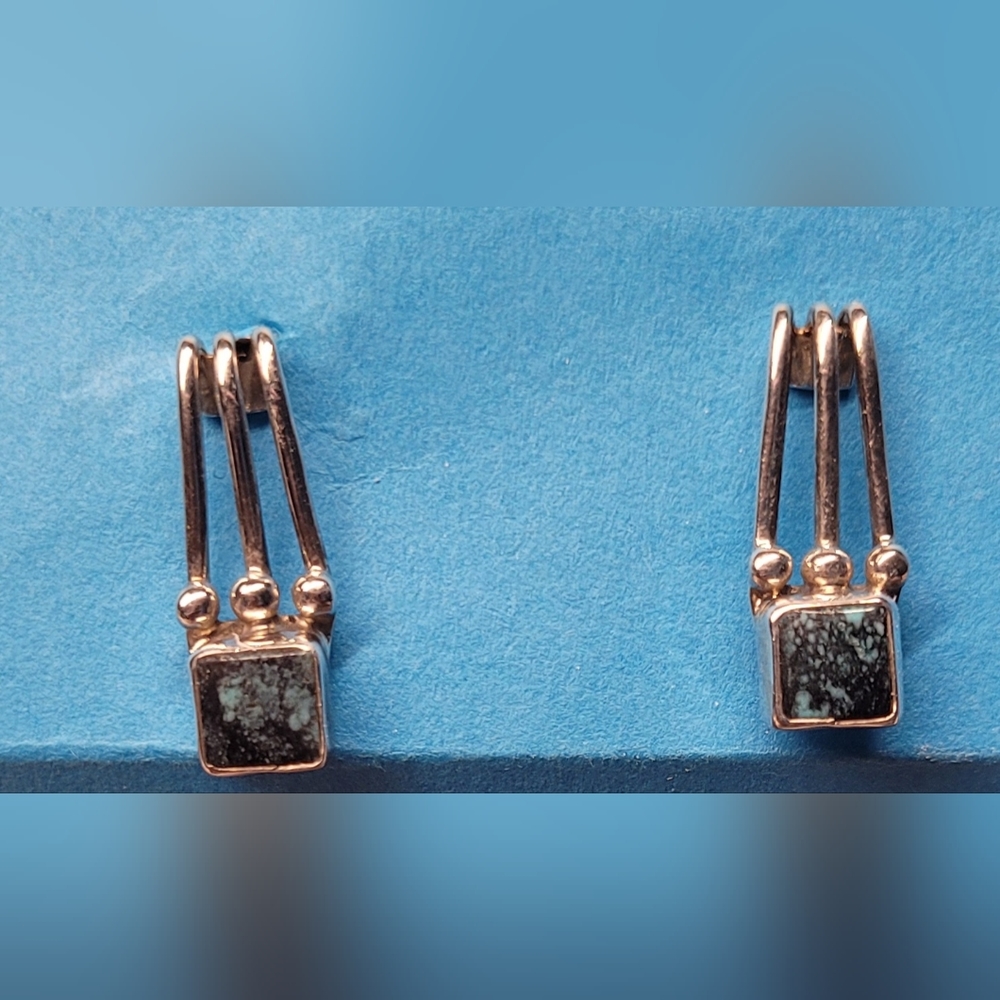 Vintage sterling silver post turquoise earrings.